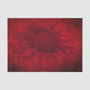 Sonnenblume Vintage Helles Rot Textur Decoupage Seidenpapier