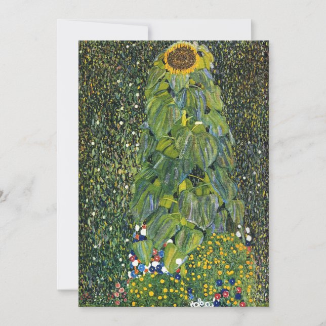 Sonnenblume von Gustav Klimt Dankeskarte (Vorderseite)