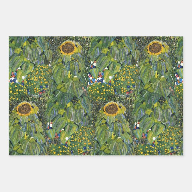 Sonnenblume von Gustav Klimt Geschenkpapier Set (Vorderseite)