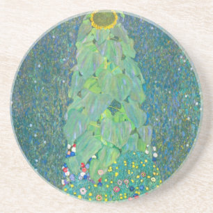 Sonnenblume von Klimt, Vintage Blume Jugendstil Untersetzer