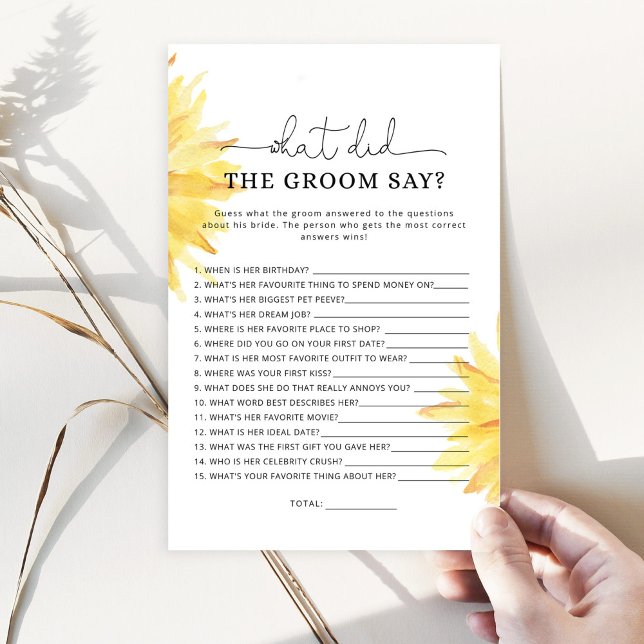 Sonnenblume Was hat der Bräutigam zu Brautspiel ge (Von Creator hochgeladen)