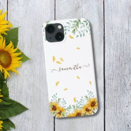 Sonnenblume Wasserfarbe Botanischer Name des Skrip Case-Mate iPhone Hülle
