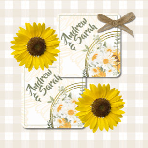 Sonnenblume Wasserfarbe Floral Rechteckiger Pappuntersetzer