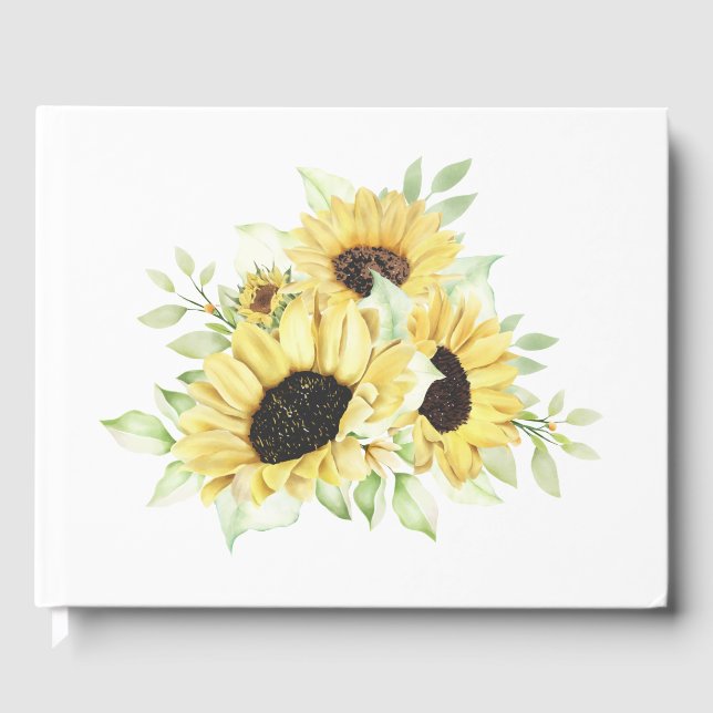 Sonnenblume Wasserfarbe Sommergelbe Blumenzehen Gästebuch (Vorderseite)