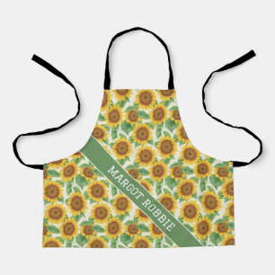 Sonnenblume Wasserfarben Personalisiertes Muster Schürze
