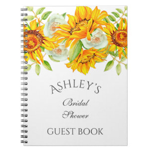 Sonnenblume Watercolo Personalisiertes Gästebuch Notizblock