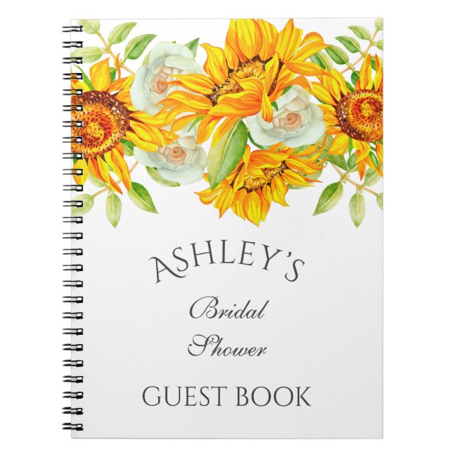 Sonnenblume Watercolo Personalisiertes Gästebuch Notizblock (Vorderseite)