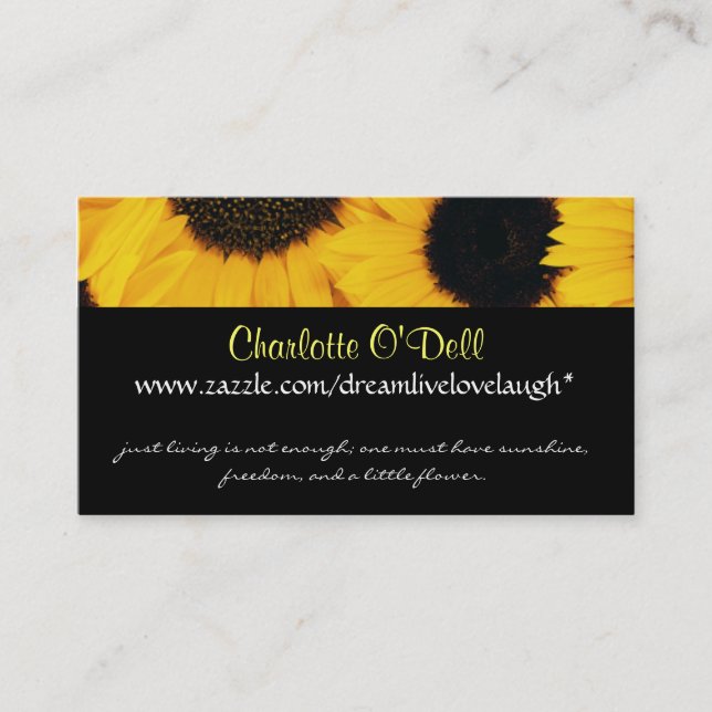 Sonnenblume; Website-Marketing Visitenkarte (Vorderseite)