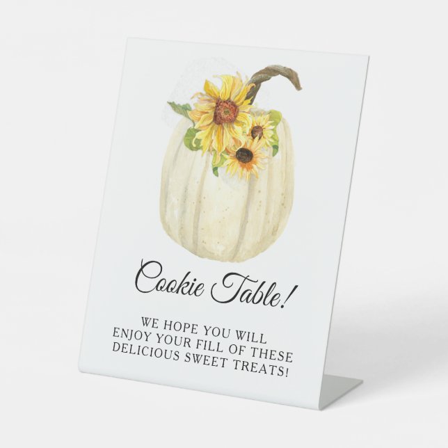 Sonnenblume Weiße Pumpkin Duschkochtabelle Sockelschild (Vorderseite)