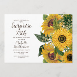 Sonnenblume Weißgelbe Überraschung 75. Geburtstag Einladung