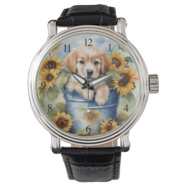 Sonnenblume Welpe Armbanduhr
