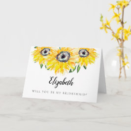 Sonnenblume Werden Sie meine Bridesmaid Personalis Karte