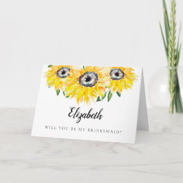 Sonnenblume Werden Sie meine Bridesmaid Personalis Karte