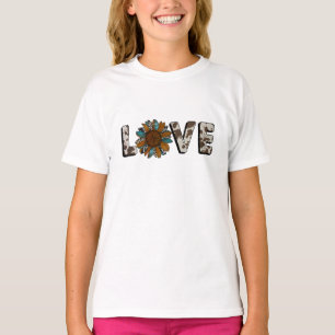 Sonnenblume Western Liebe Boho Sommer Tierprint T-Shirt
