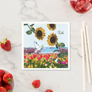 Sonnenblume White Dove Faith Paper Napkins Serviette