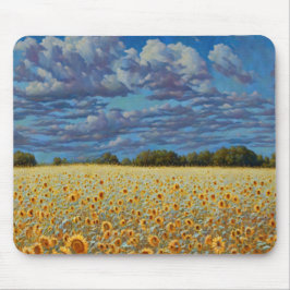 Sonnenblume Wiadow Whimsical Art Cloudy Sky Mousepad