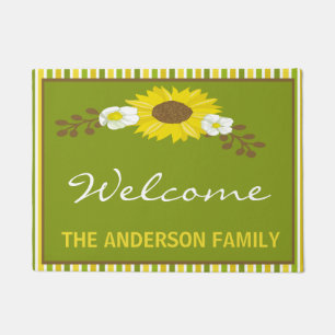 Sonnenblume-willkommene personalisierte Tür-Matte Fußmatte