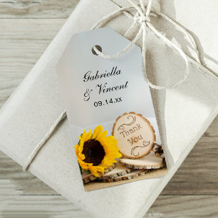 Sonnenblume Woodland Hochzeit Danke Ihnen für Tags Geschenkanhänger