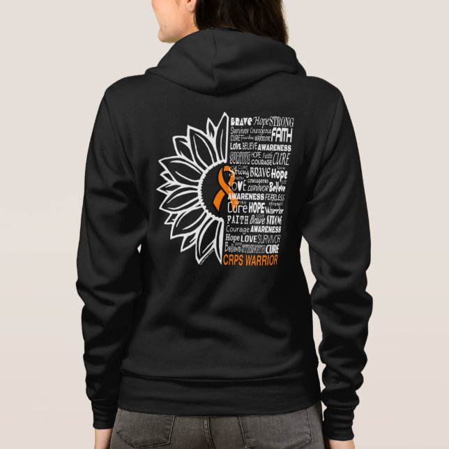 Sonnenblume/Worte CRPS Hoodie (Rückseite)