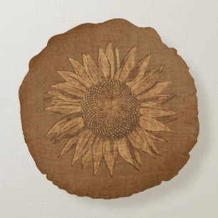 Sonnenblume-Wurfs-Kissen Rundes Kissen