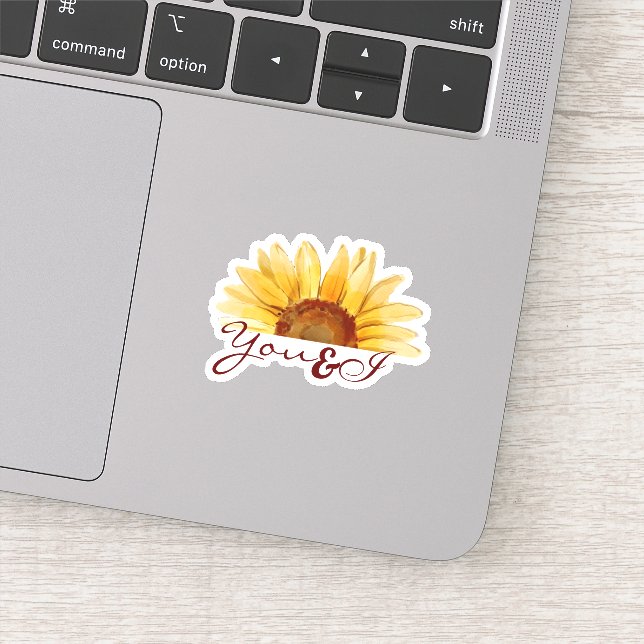 Sonnenblume "You & I", trendige Ästhetik Aufkleber (Detail)