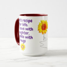 Sonnenblume (Zitat, Monogramm und Name) Sonnenblum