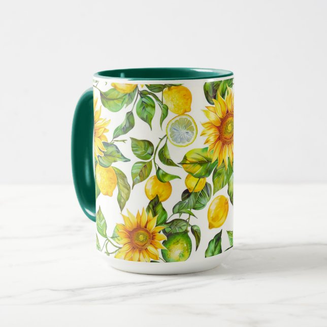Sonnenblume & Zitrone Tasse (Vorderseite Links)