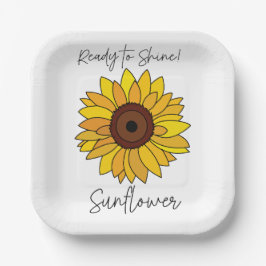 Sonnenblume zum Sonnenbaden Party Pappteller
