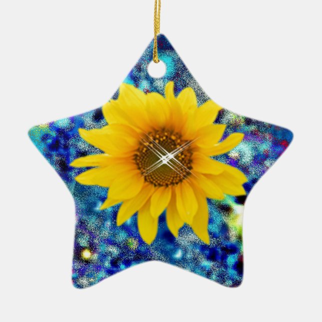 Sonnenblumefrühling blenden Geschenke Keramikornament (Vorne)