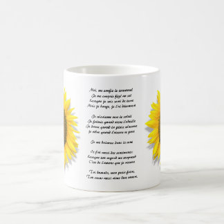 Sonnenblumegedicht, Herz innerhalb /Mug-Größe 11oz Kaffeetasse