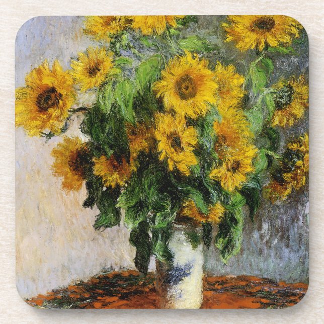 Sonnenblumen, 1881 von Monet. Untersetzer (Vorderseite)