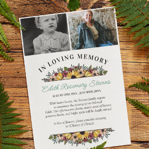 Sonnenblumen 2 Fotos in Erinnerung an die Ankündig Ankündigung