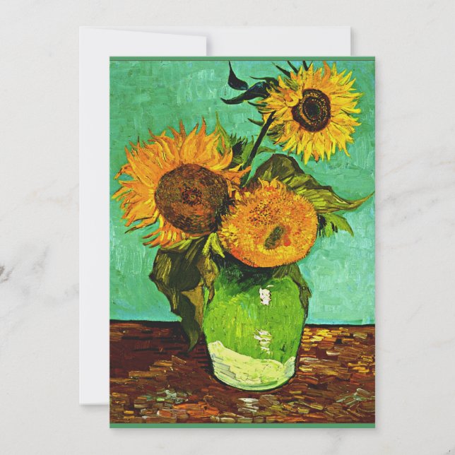 Sonnenblumen, 3 von Vincent van Gogh Karte (Vorderseite)