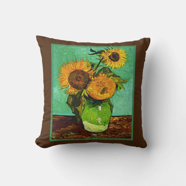 Sonnenblumen, 3 von Vincent van Gogh  Kissen (Vorderseite)