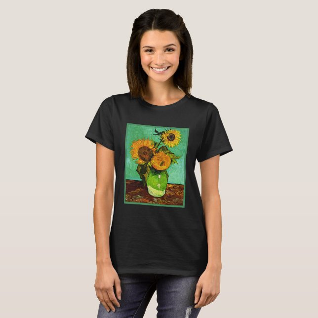 Sonnenblumen, 3 von Vincent van Gogh T-Shirt (Vorne ganz)