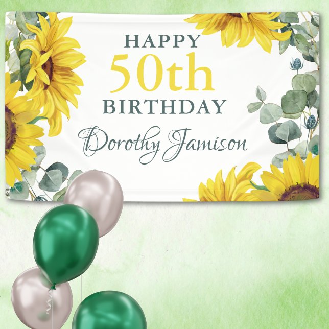 Sonnenblumen 50. Geburtstagsfeier Banner (Von Creator hochgeladen)