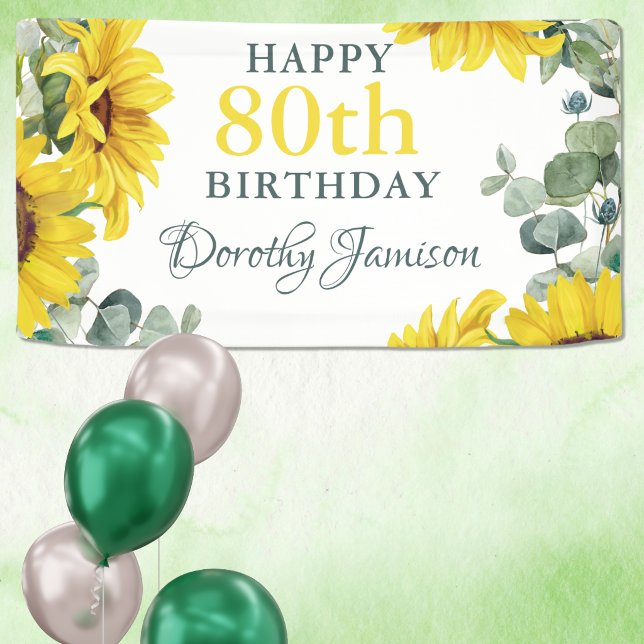 Sonnenblumen 80. Geburtstagsfeier Banner (Von Creator hochgeladen)
