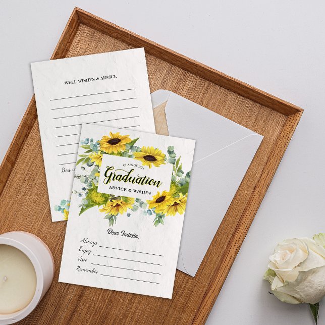 Sonnenblumen-Abschluss wünscht Sake-Karte Einladung (Sunflower Graduation Well Wishes Keepsake Card)