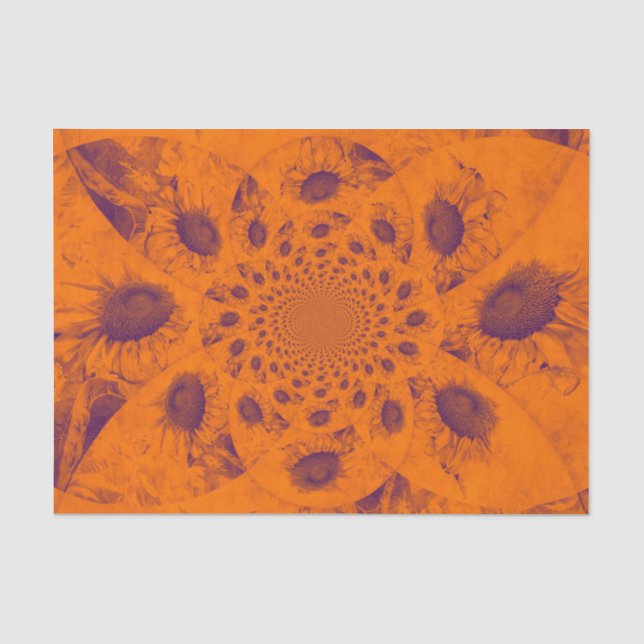 Sonnenblumen Abstrakt Orangefarbene Herbstfarben D Seidenpapier (Vorderseite)