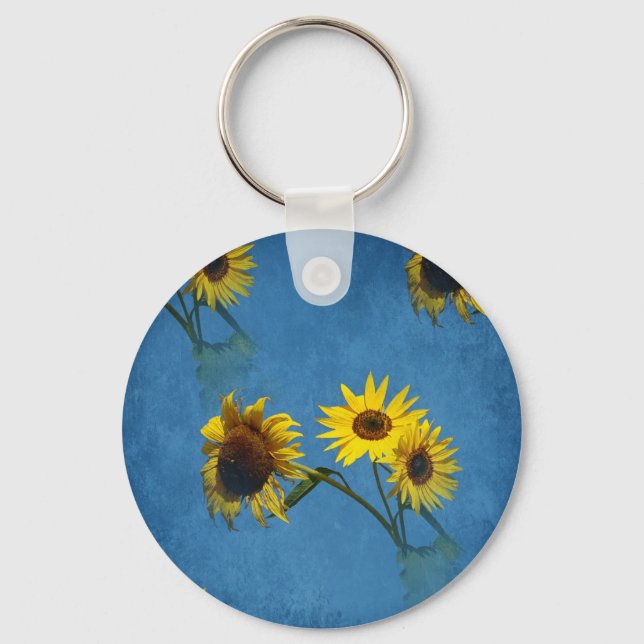 Sonnenblumen Abstrakt Schlüsselanhänger (Vorderseite)