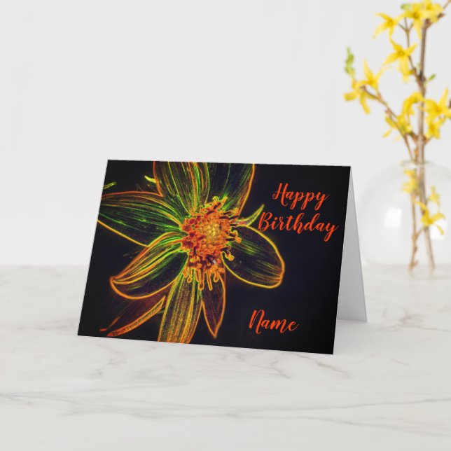 Sonnenblumen Abstrakte Kunst Geburtstag Karte (Gelbe Blume)