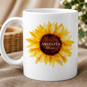 Sonnenblumen-Abuelita-Tasse   Oma-Geschenk Kaffeetasse