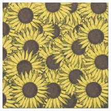 Sonnenblumen-Allover-Druckstoff