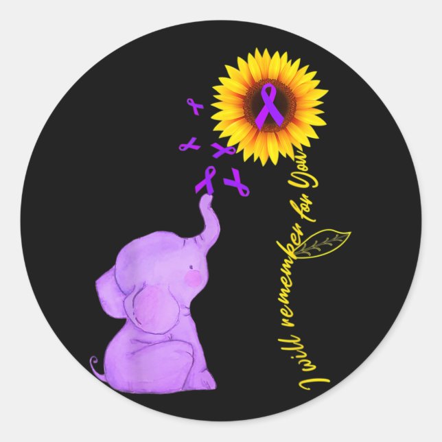 Sonnenblumen-Alzheimer-Bewusstsein werde ich für Runder Aufkleber (Vorderseite)