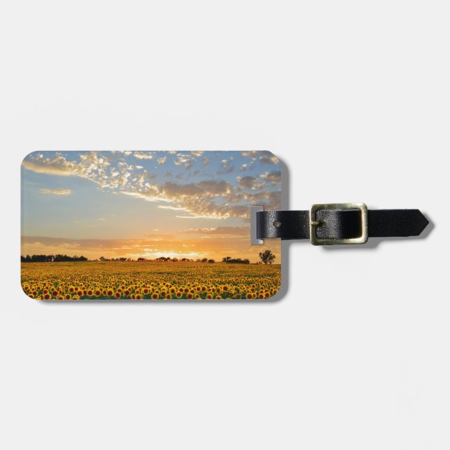Sonnenblumen am Sonnenuntergang Gepäckanhänger (Vorderseite horizontal)