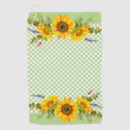 Sonnenblumen an der Tafel Golfhandtuch