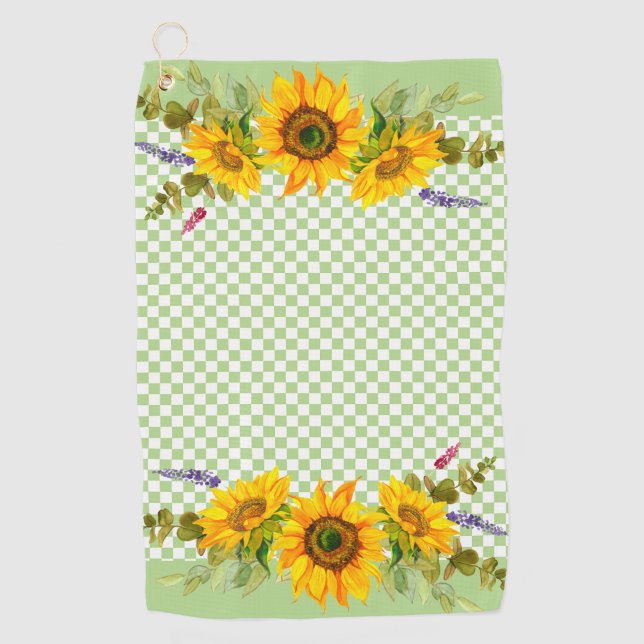 Sonnenblumen an der Tafel Golfhandtuch (Vorderseite)