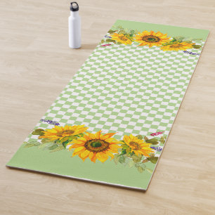 Sonnenblumen an der Tafel Yogamatte