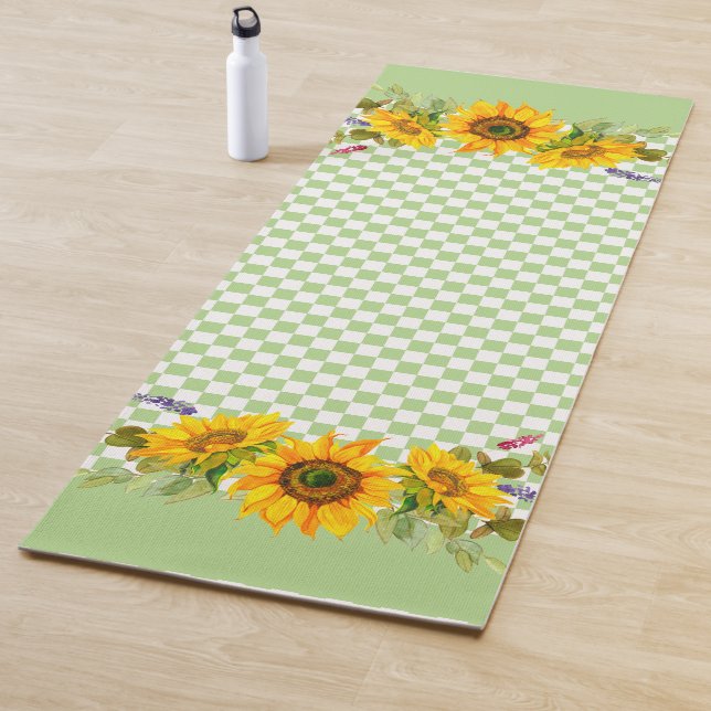 Sonnenblumen an der Tafel Yogamatte (Beispiel)