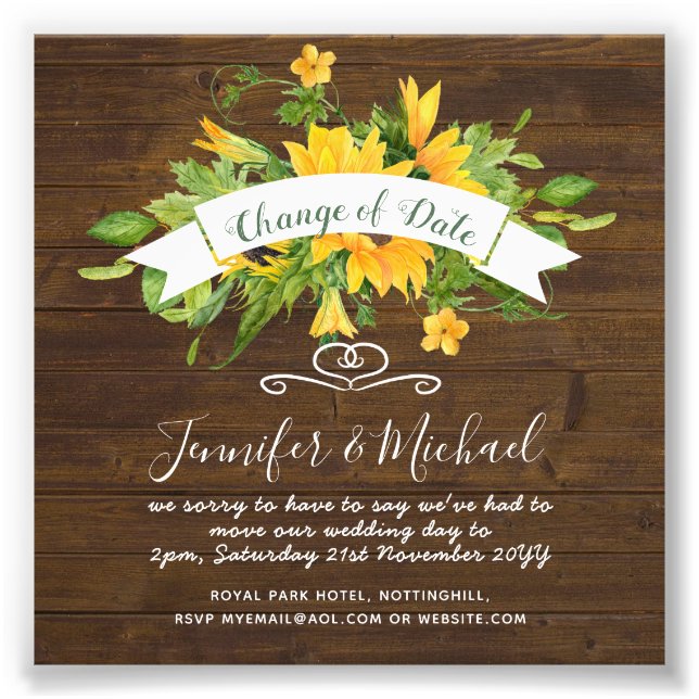 Sonnenblumen Änderung des Datums der Aufschiebungs Fotodruck (Vorne)